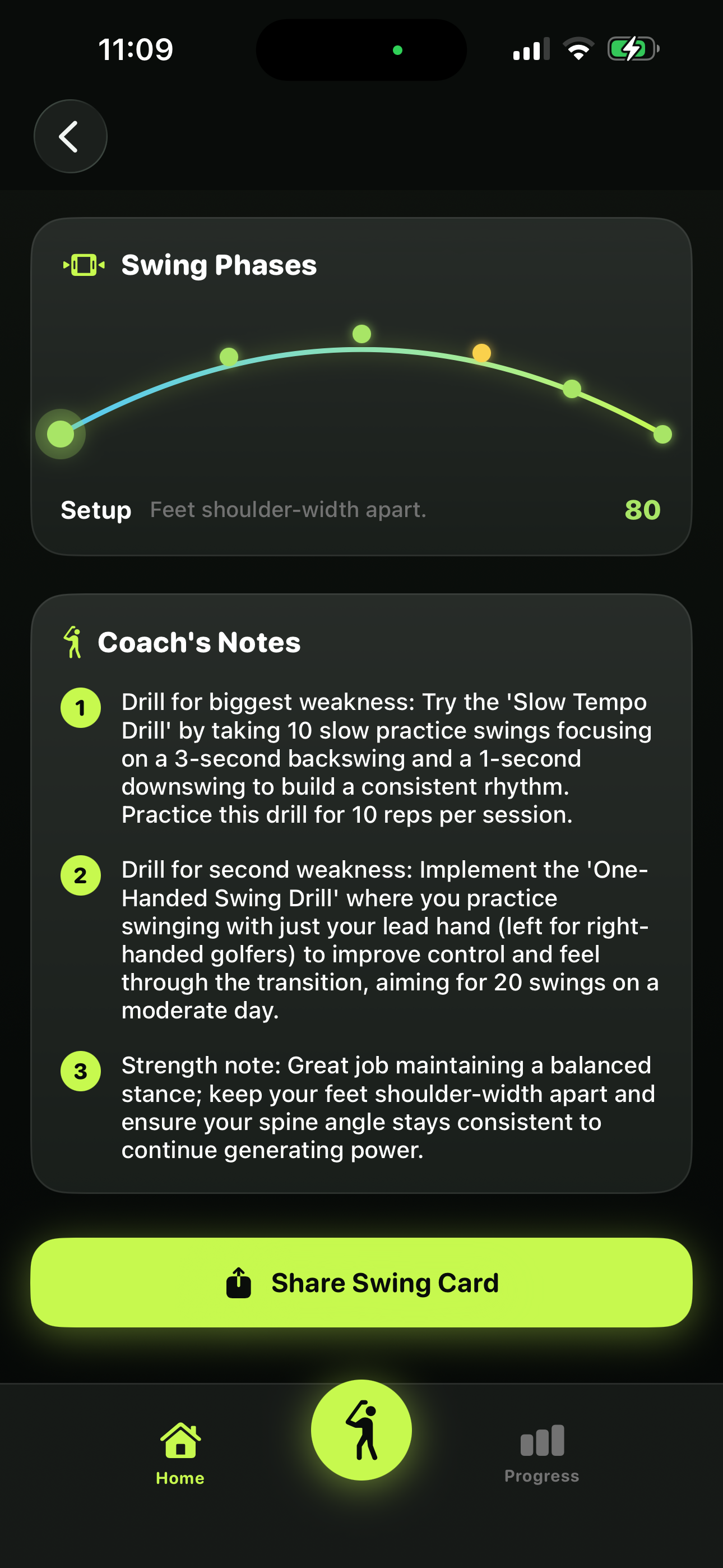 SwingLab swing card