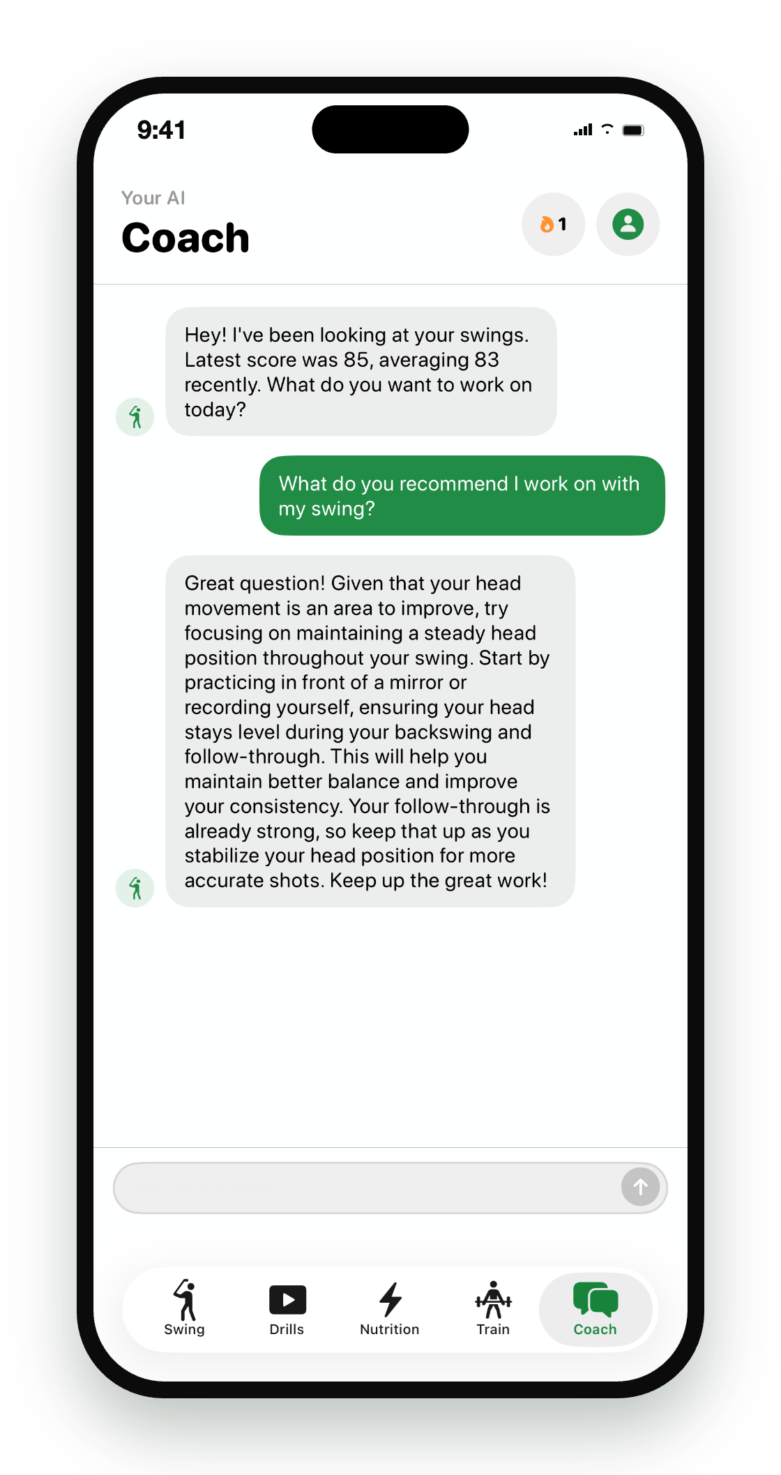 AI coach chat